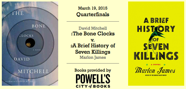 'The Bone Clocks' vs 'A Brief History of Seven Killings' cover art